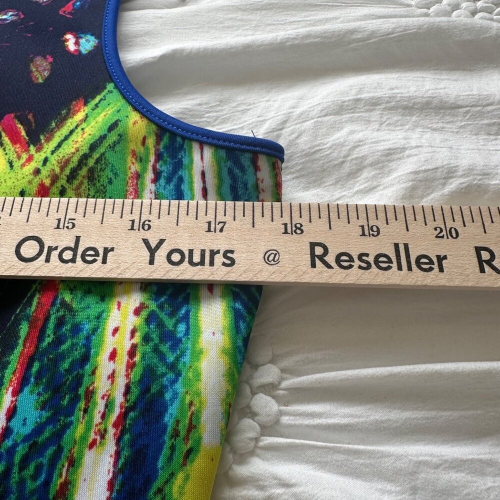 XOXO Womens Sleeveless Bodycon Dress Vibrant Abstract Print XL Artsy Vibrant - Picture 6 of 9